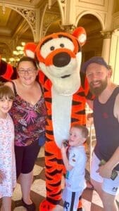 Meeting Tigger at Plaza Gardens Disneyland Paris
