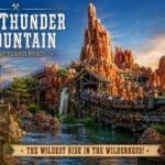 Big Thunder Mountain runaway mine train roller coaster in Frontierland at Disneyland Paris
