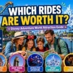 Disney Adventure World rides guide featuring Crush's Coaster, Tower of Terror, Spider-Man W.E.B. Adventure and World of Frozen at Disneyland Paris